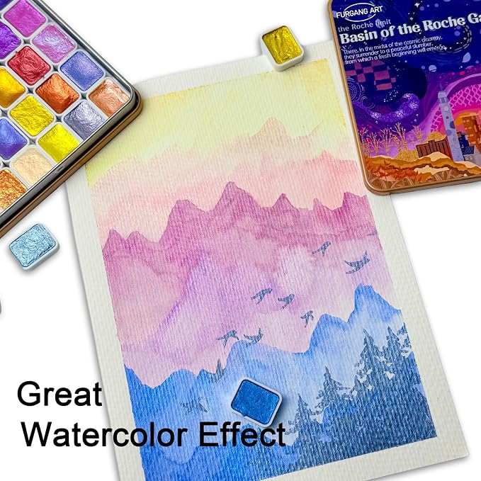 Mini Shifting Watercolor Paint Set, 30 Color Glitter Watercolor Painting Kit - Image 7