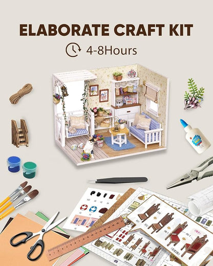 DIY Miniature House Kit – Mini Doll House Model Tiny Home Build Dollhouse - Image 4