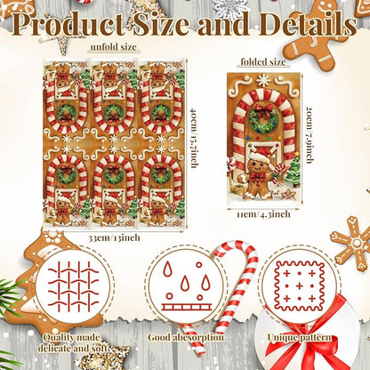 100 Pcs Christmas Guest Napkins 2 Ply Gingerbread Man Disposable Paper Napkins - Image 3