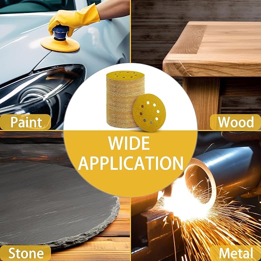 75PCS Gold Sanding Discs Set, 5-Inch 8-Hole Sandpaper - Image 7
