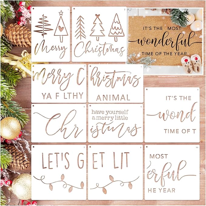 Christmas Stencils for Door Mats Reusable Large Doormat Stencils for Painting - Image 9