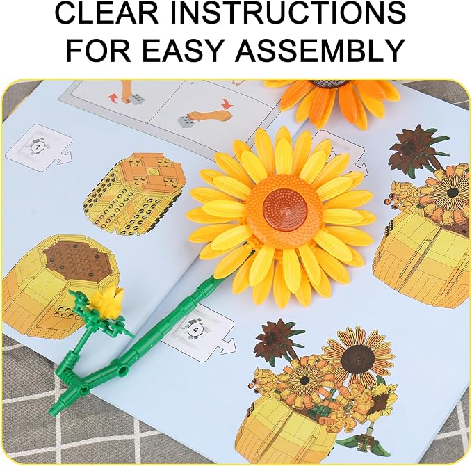 Sunflower Building Blocks Set for Adults, Van Gogh Art Botanical Collection - Image 4