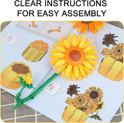 Sunflower Building Blocks Set for Adults, Van Gogh Art Botanical Collection - Image 4