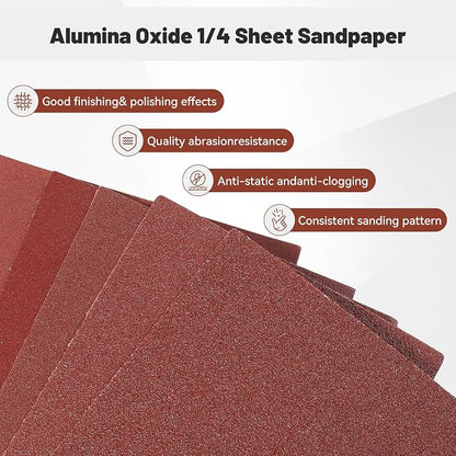 1/4 Sandpaper Sheet, 4-1/2"*5-1/2" Assorted 60-80-120 - Image 6