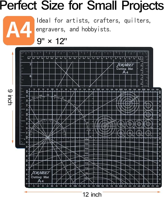Density-upgraded 9"x12" Self Healing Cutting Mat, Idemeet Rotary Sewing Mat - Image 2