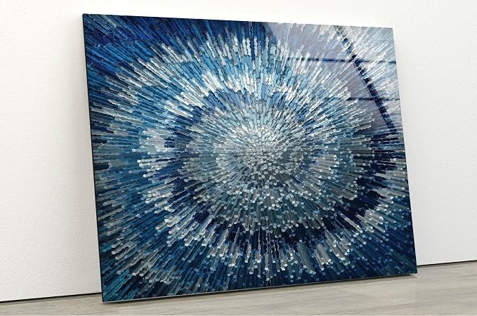 My Photostation.com Round 24'' Abstract Blue Textured Glass Wall ArtTempered - Image 7
