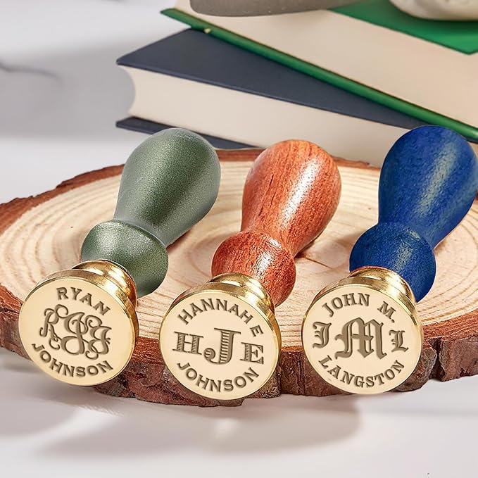Custom Wax Seal Stamp Kit with Your Monogram & Name-Multiple Font Options-USA by NostalgicImpressions