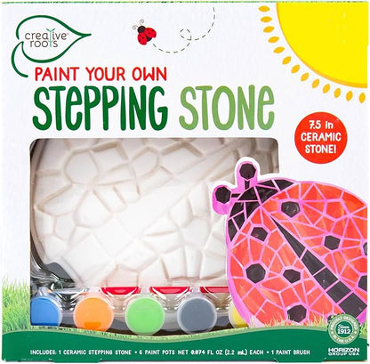 Creative Roots Mosaic Ladybug Stone, Includes 7-Inch Ceramic Stepping Stone & 6 by CreativeRoots