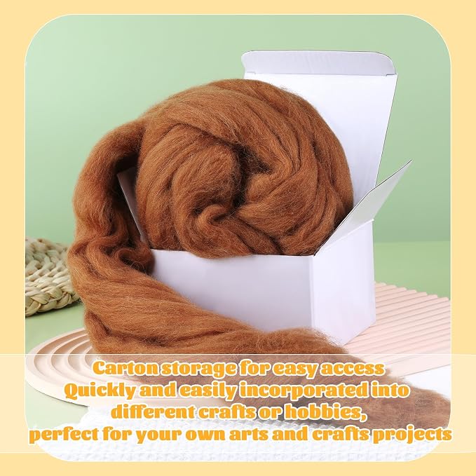 3.53oz Wool Roving Yarn, Fiber Roving Wool Top, Pure Wools, Chunky Yarn - Image 8