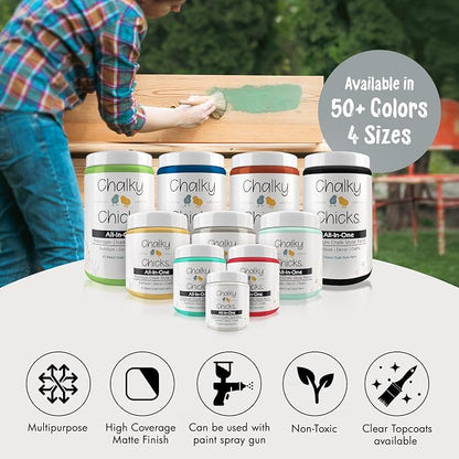 Chalky Chicks 8 Fl Oz Matte Overcast Chalk Paint - Image 4