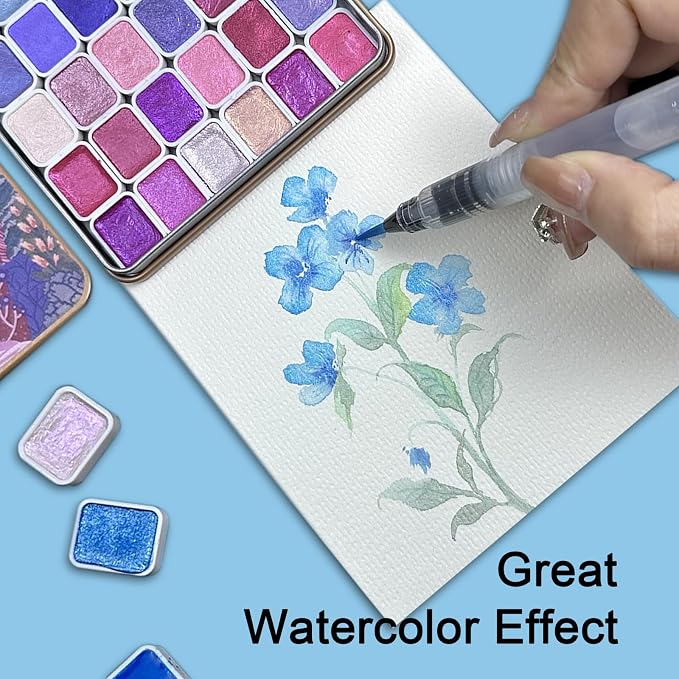 Mini Shifting Watercolor Paint Set, 30 Color Glitter Watercolor Painting Kit - Image 7