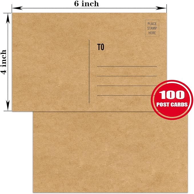 Kraft 4x6 Blank Postcards for Mailing, Thick Cardstock, Thank You, Invitations - Image 2