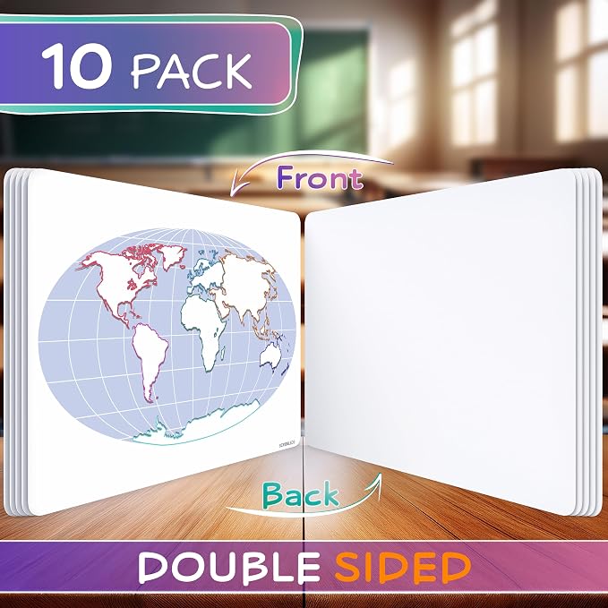 SCRIBBLEDO Continent Practice Sheets 9”x12” Map of The Seven Continents Dry - Image 3