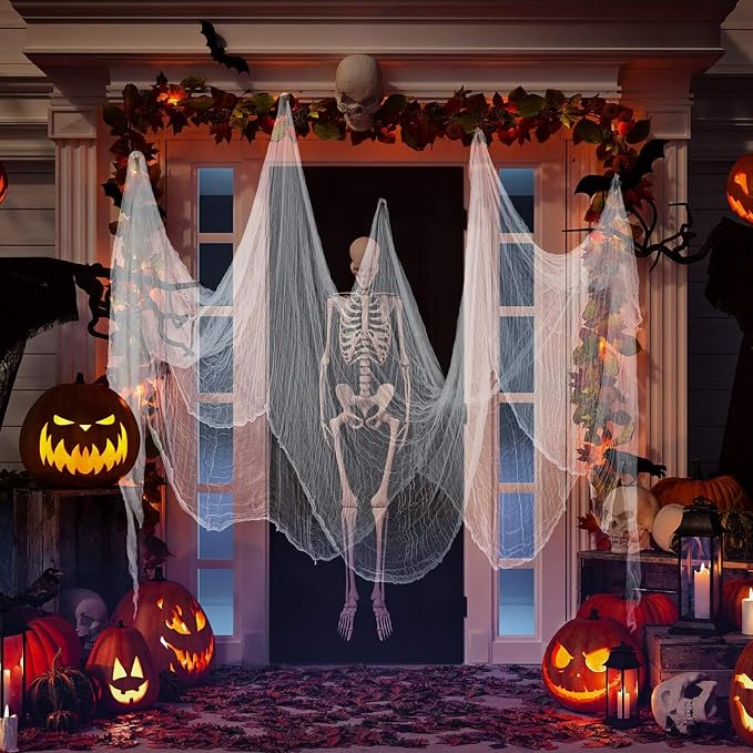 Boao Halloween Cheese cloth 39.37 x 393.7 Inch White Cheesecloth Roll - Image 6
