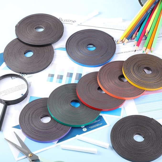 Magnetic Tape Roll Thin Strips, 1/4 Inch x 33 Feet Magnetic Board Dividers - Image 7