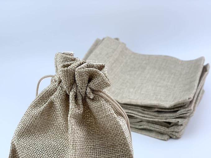 Palmhomee Pack of 25 Burlap Gift Bags - Image 3