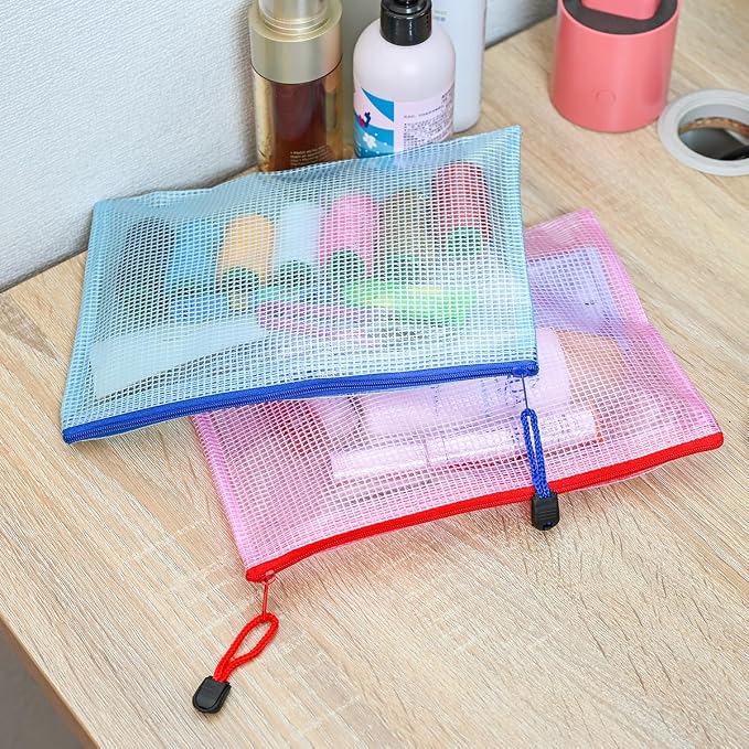 AUSTARK 20 Pcs Zipper File Bags, Plastic Mesh Pouch, Board Game Storage Bag - Image 4