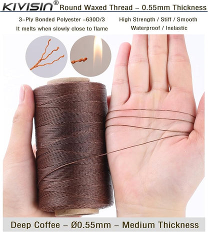 Sturdy Bonded Waxed Polyester Thread, 437 Yards Wax String Cord - Image 3