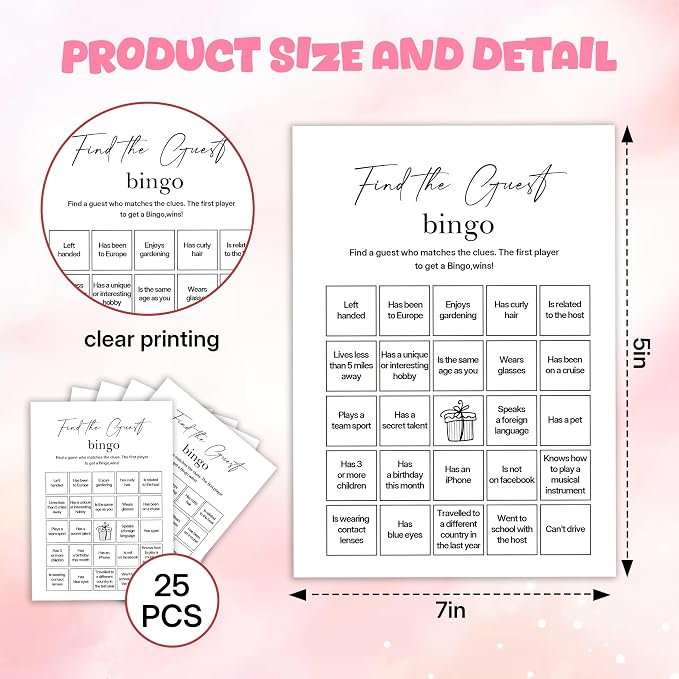 Birthday Party Games, Find The Guest Bingo, Fun Birthday Game - Image 2