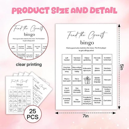 Birthday Party Games, Find The Guest Bingo, Fun Birthday Game - Image 2