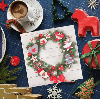 20-ct 13x13 Christmas Paper Decoupage Napkins, 3-Ply Servilletas Tissue Napkin - Image 2