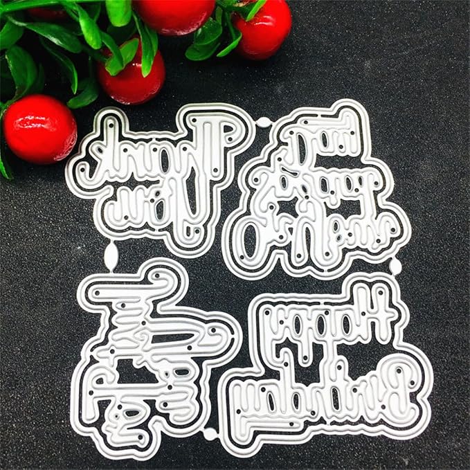 Cutting Dies Metal Stencils Scrapbooking Tools Happy Birthday Thankyou DIY - Image 4