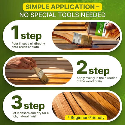 Nordicare Linseed Oil for Wood Protection I Linseed Oil Varnish Wood Oil for - Image 3