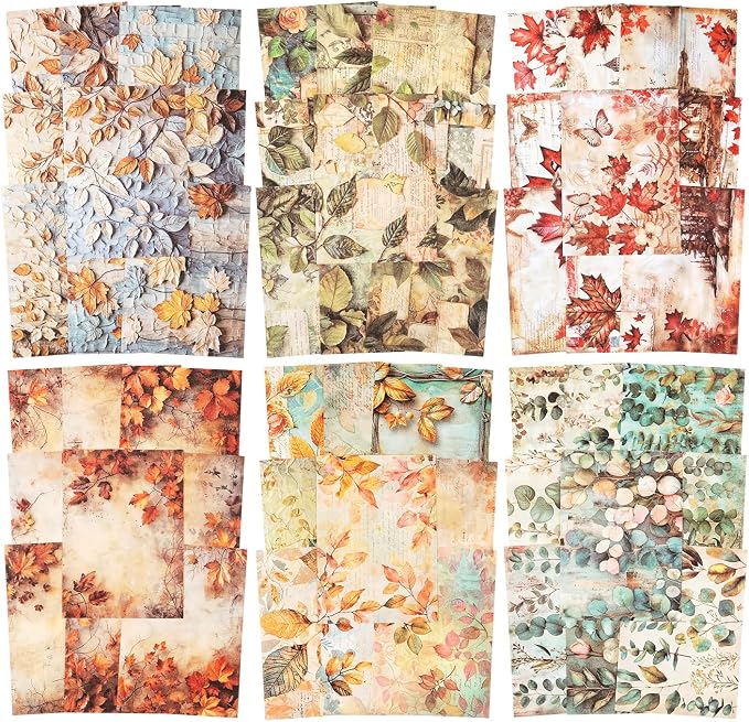 Leaf Scrapbook Paper Set, Scrapbooking, DIY Crafts, and Art Supplies by Auriicleaf