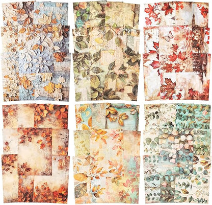 Leaf Scrapbook Paper Set, Scrapbooking, DIY Crafts, and Art Supplies by Auriicleaf