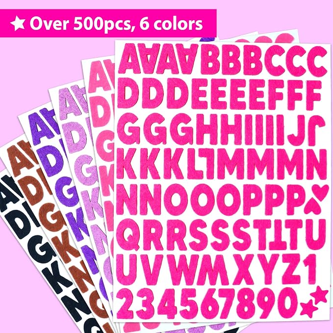 KRAFUN Black and Pink Felt Sticker Kit - Image 2