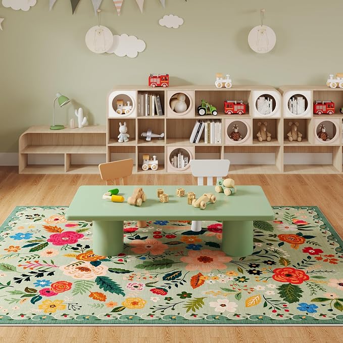 Rugcomf Living Room Rug 6x9 Rug Machine Washable Boho Area Rug Non Slip Floral - Image 8