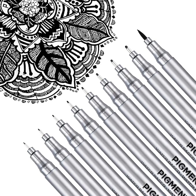 Dyvicl Micro-Pen Fineliner Pens, Journaling, 9 Pack by Dyvicl