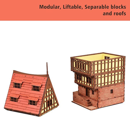 Brick Rowhouse DIY Wooden Building Kit - Image 2