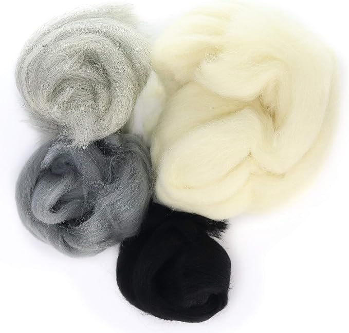 Woolbuddy Needle Felting Wool, Natural Handmade Wool Roving, 6 Vibrant Colors - Image 3