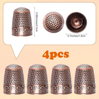 4Pack Thimbles for Hand Sewing, Sewing Thimble Hand-Working Sewing Thimble - Image 2