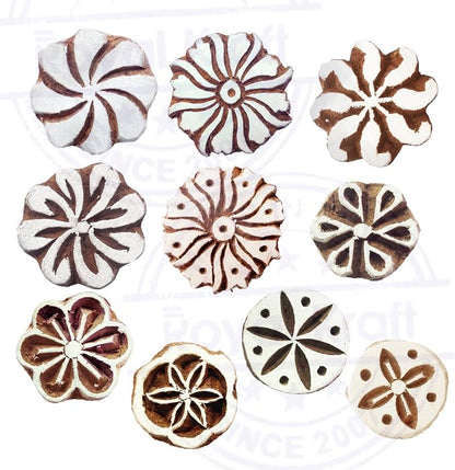 Fabric Wood Stamps Artistic Small Round Design Printing Blocks Htag2151 - Image 2