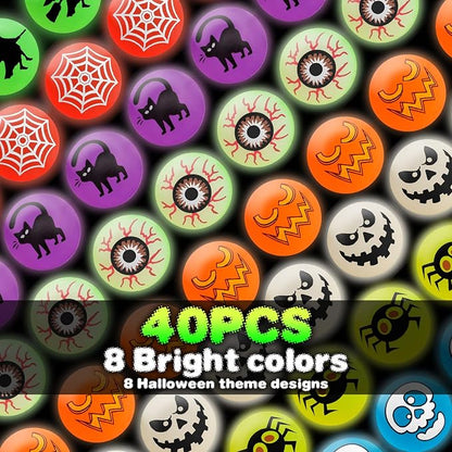 40 Glow in The Dark Bouncing Balls, Halloween Party Favors Supplies, 8 - Image 2