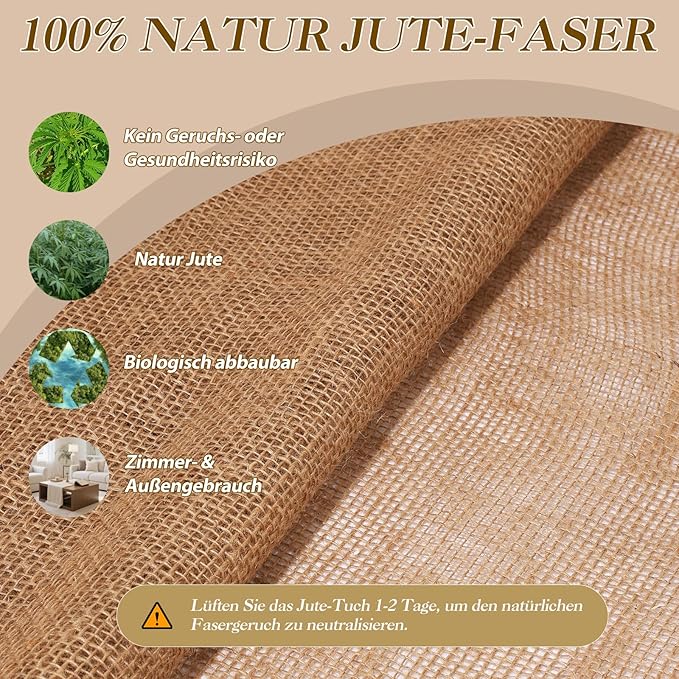 40" x160 Feet Premium Natural Burlap Fabric Roll – Multipurpose - Image 2