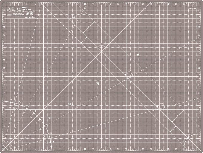 Elan Cutting Mat A2 Black & Taupe, Self Healing Cutting Mat 18x24 Inch - Image 2