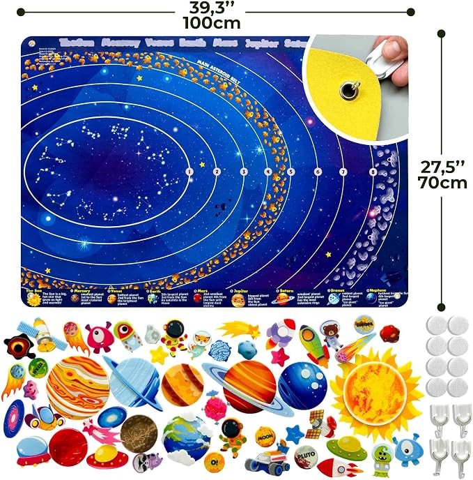 QUOKKA Space Felt Board for Kids 3-5 Years Old - Image 2