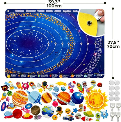 QUOKKA Space Felt Board for Kids 3-5 Years Old - Image 2