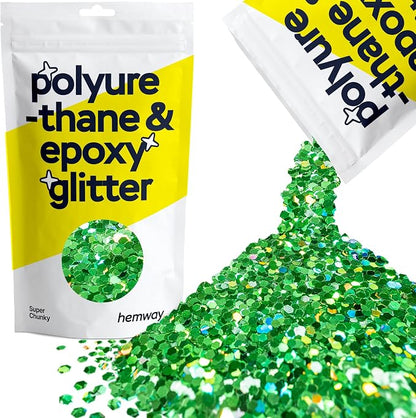 Hemway Glitter for Resin 100g Emerald Green Holographic Metallic Crystals for by Hemway