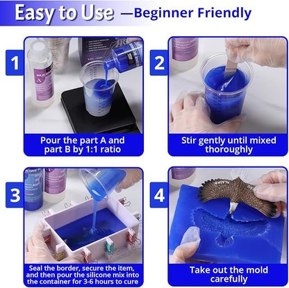 LET'S RESIN Silicone Molds Making Kit 30A, Liquid Silicone Rubber Mixing Ratio - Image 7