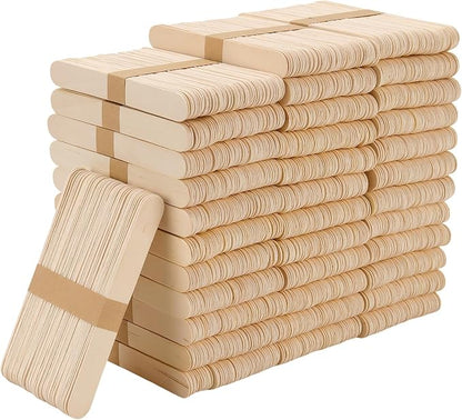 Wooden Craft Sticks, 6 Inch, 1800 Pieces, Jumbo Wood Ice Pop Sticks by Unknown
