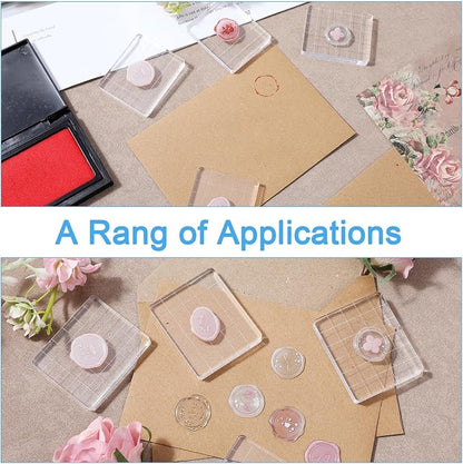 4PCS Acrylic Stamp Block, Square Acrylic Stamping Blocks, - Image 5