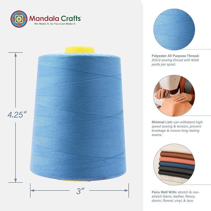 Mandala Crafts 4 Pack of Serger Threads Cones Spools - Image 3
