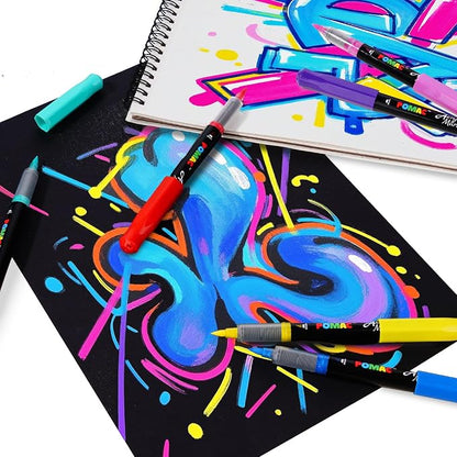 POMAC Liquid Acrylic Paint Markers 24 Colors, Waterproof Paint Marker Pens - Image 9
