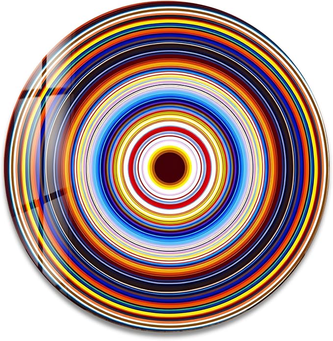 My Photostation.com 31.5'' Diameter Colorful Concentric Circles Round Glass - Image 6