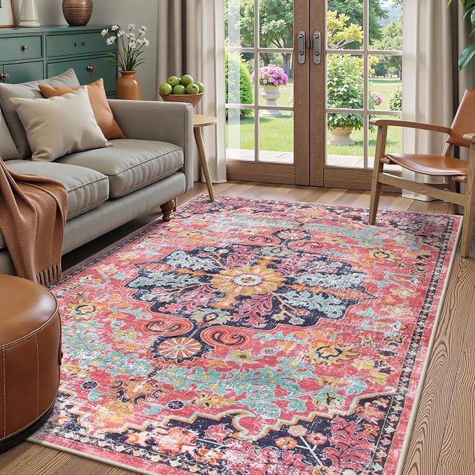 Lahome Bohemian Floral Medallion Area Rug by Lahome