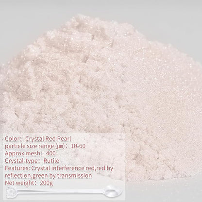 Mica Powder, 7.05OZ（200g）, Crystal Red Pearl Mica Powder Pigment - Image 2